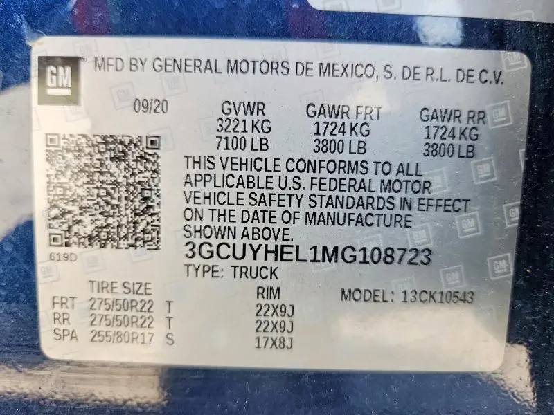 2021 CHEVROLET SILVERADO K1500 HIGH COUNTRY  