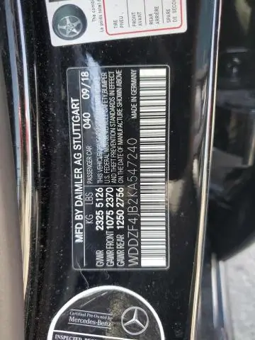 2019 MERCEDES-BENZ E 300  