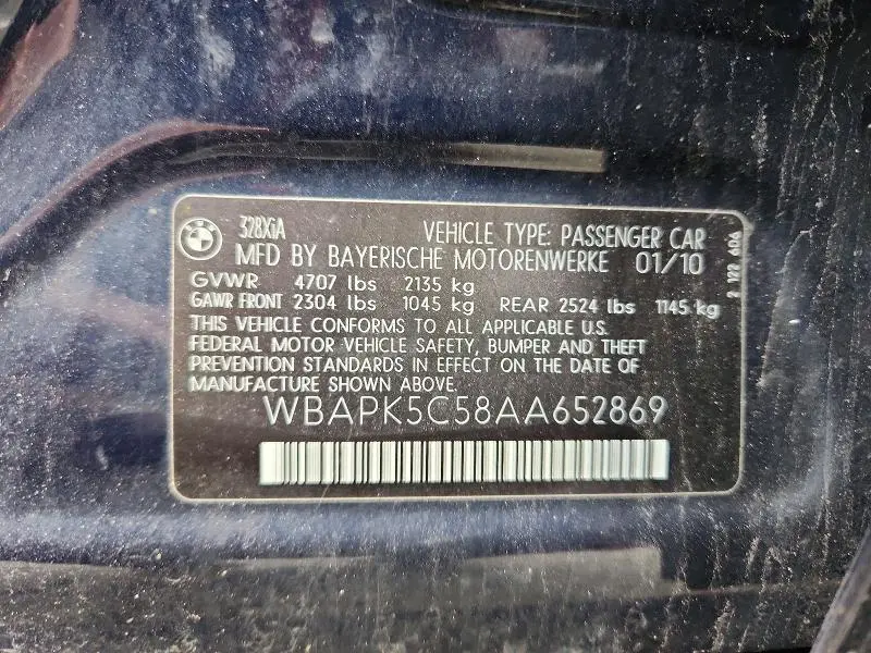 2010 BMW 328 XI SULEV  