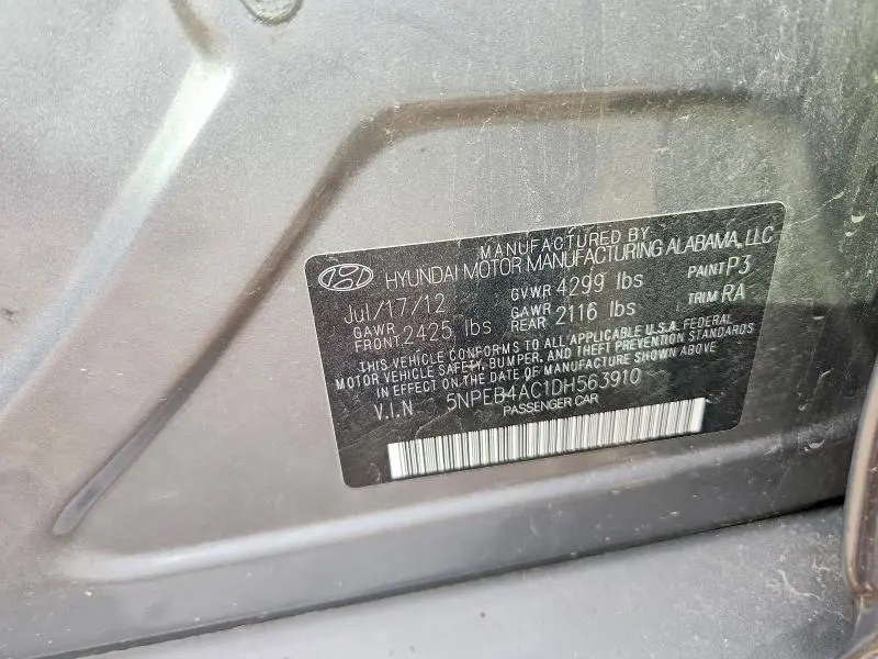 2013 HYUNDAI SONATA GLS  