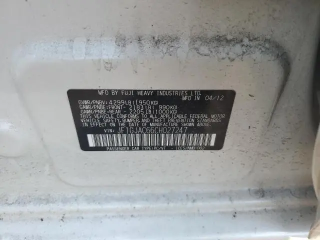 2012 SUBARU IMPREZA PREMIUM  