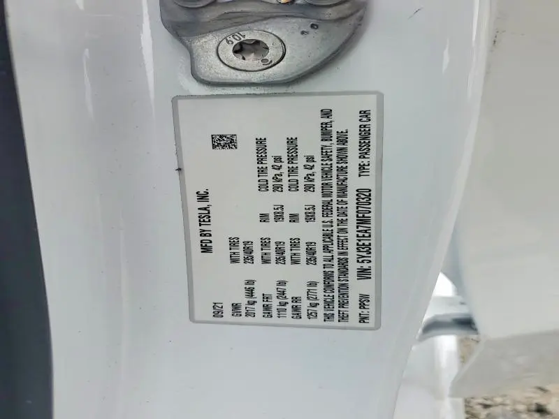 2021 TESLA MODEL 3   