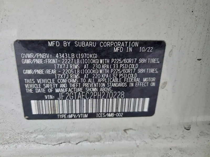 2023 SUBARU CROSSTREK PREMIUM  