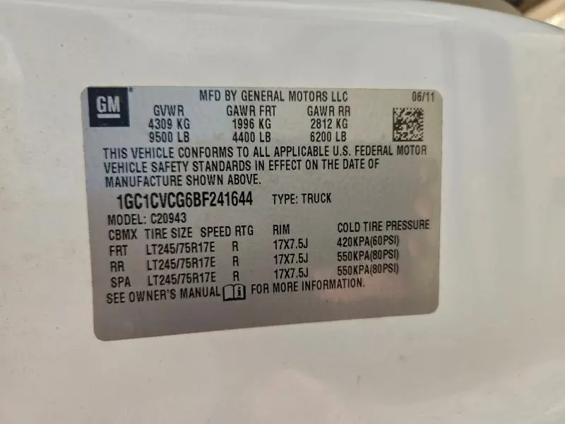 2011 CHEVROLET SILVERADO C2500 HEAVY DUTY  