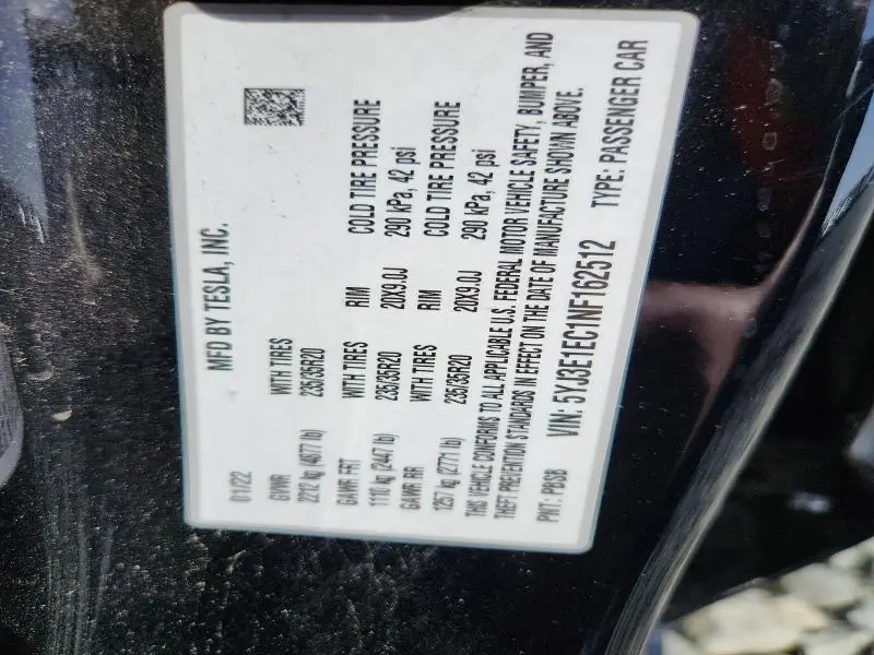 2022 TESLA MODEL 3   