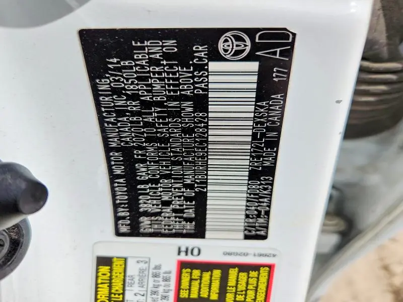 2014 TOYOTA COROLLA S PLUS  