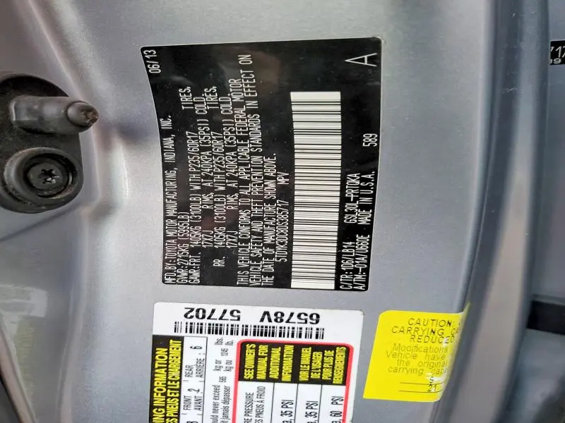 2013 TOYOTA SIENNA XLE  