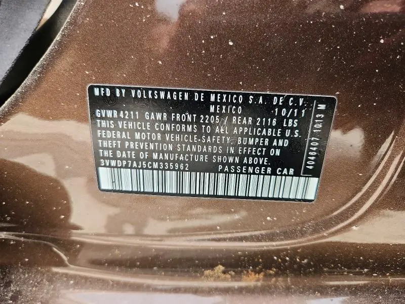 2012 VOLKSWAGEN JETTA SE  