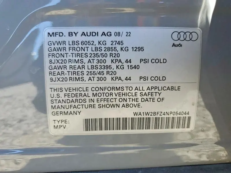 2022 AUDI Q4 E-TRON SPORTBACK PREMIUM PLUS  