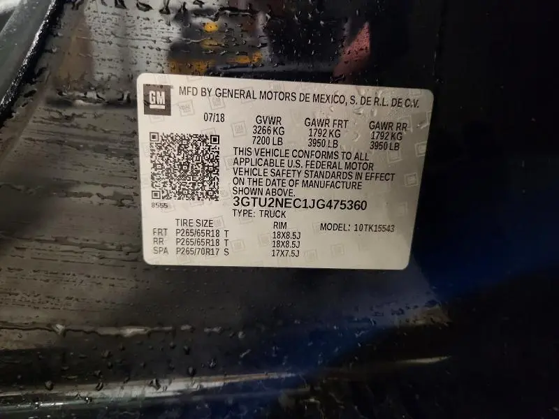 2018 GMC SIERRA K1500 SLT  