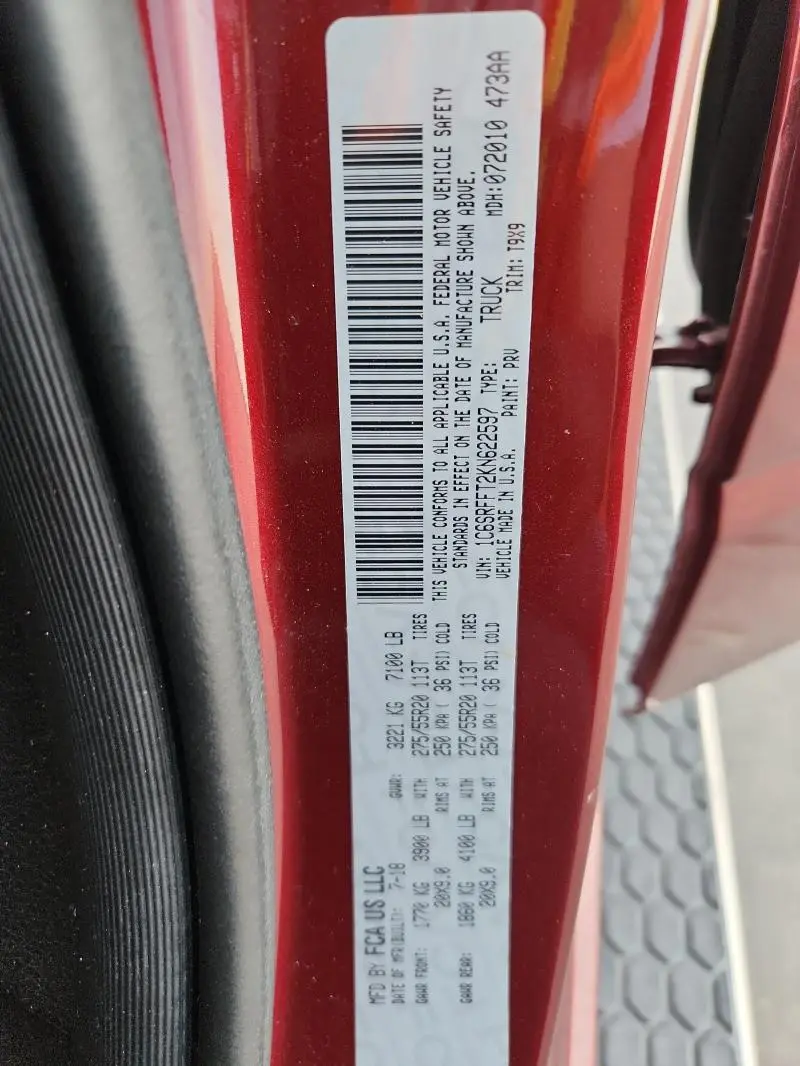 2019 RAM 1500 BIG HORN/LONE STAR  