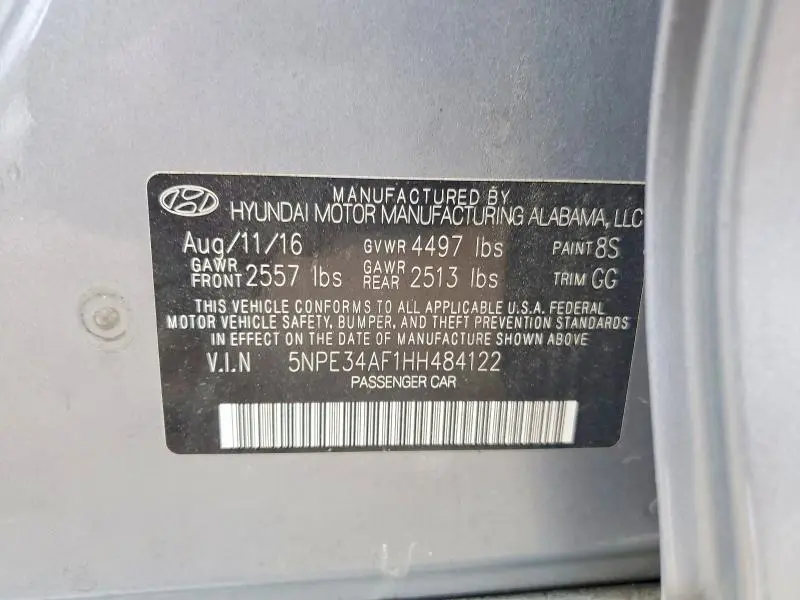 2017 HYUNDAI SONATA SPORT  