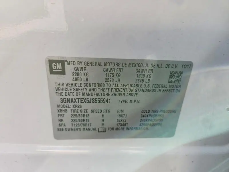 2018 CHEVROLET EQUINOX LT  