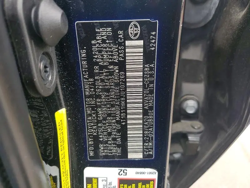2018 TOYOTA CAMRY SE  