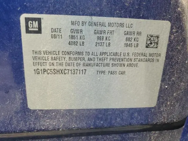 2012 CHEVROLET CRUZE LS  