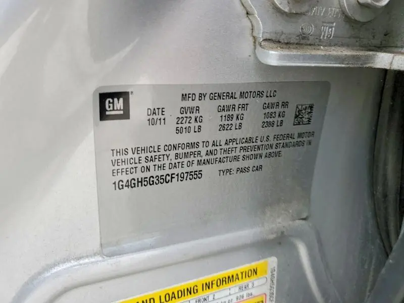 2012 BUICK LACROSSE PREMIUM  