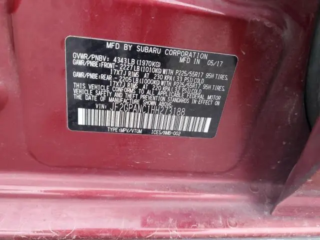 2017 SUBARU CROSSTREK LIMITED  