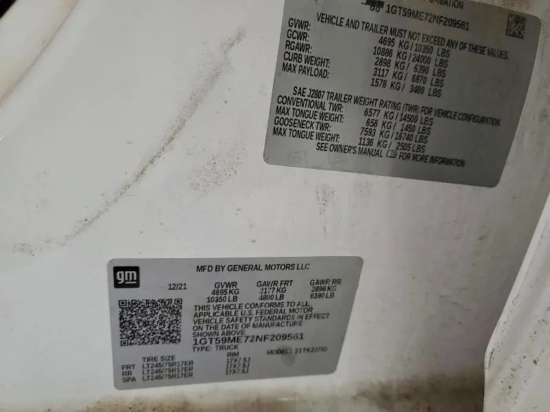 2022 GMC SIERRA K2500 SLE  