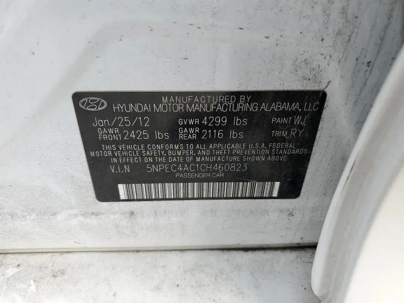 2012 HYUNDAI SONATA SE  