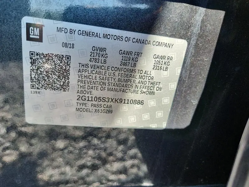 2019 CHEVROLET IMPALA PREMIER  