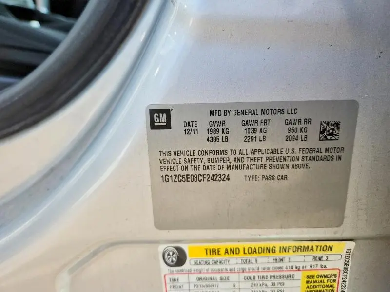 2012 CHEVROLET MALIBU 1LT  