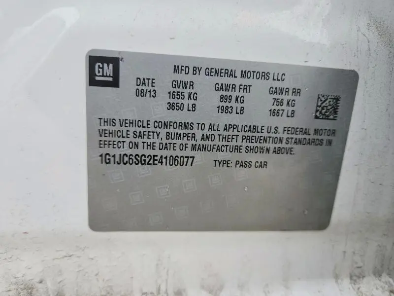 2014 CHEVROLET SONIC LT  