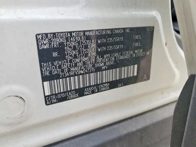 2021 TOYOTA RAV4 XLE PREMIUM  