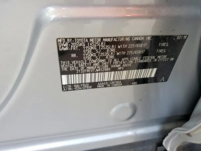 2018 TOYOTA RAV4 LE  
