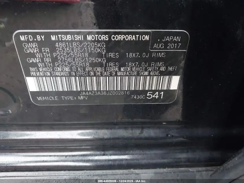 2018 MITSUBISHI OUTLANDER SE