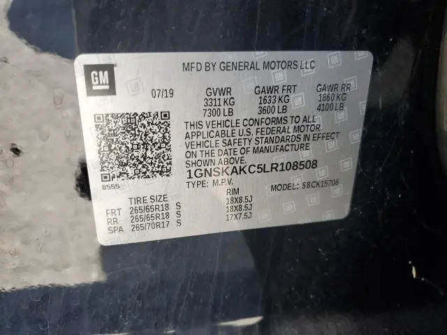 2020 CHEVROLET TAHOE K1500 LS  