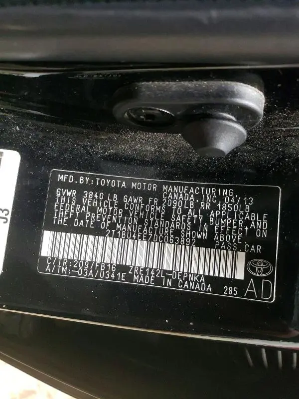 2013 TOYOTA COROLLA LE  