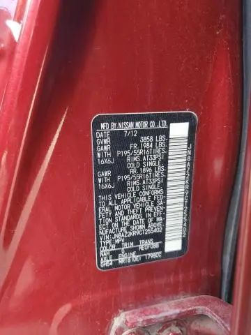 2012 NISSAN CUBE BASE
