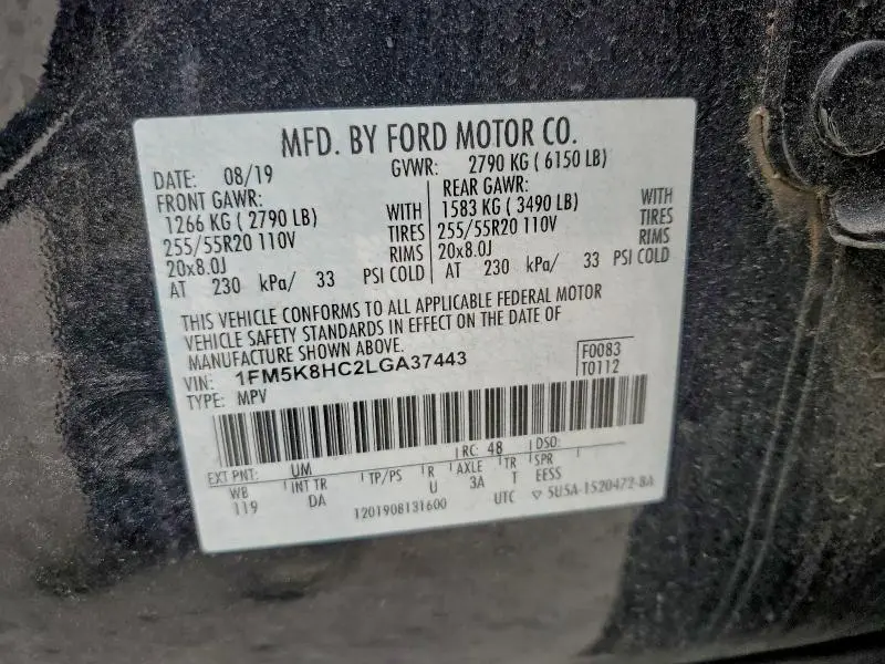 2020 FORD EXPLORER PLATINUM  