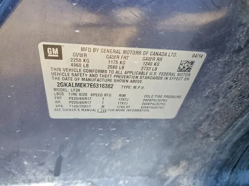 2014 GMC TERRAIN SLE  