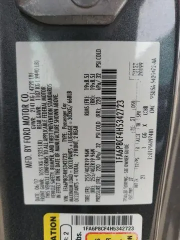 2017 FORD MUSTANG GT