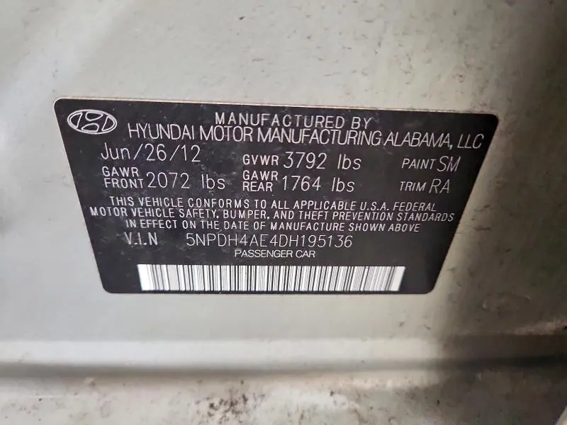 2013 HYUNDAI ELANTRA LIMITED  