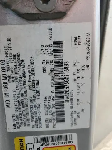 2016 FORD FUSION SE  