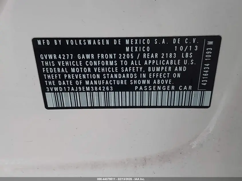 2014 VOLKSWAGEN JETTA 1.8T SE