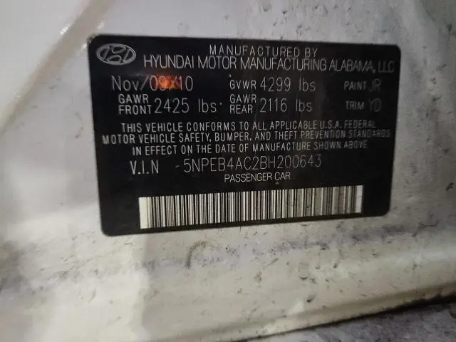 2011 HYUNDAI SONATA GLS  