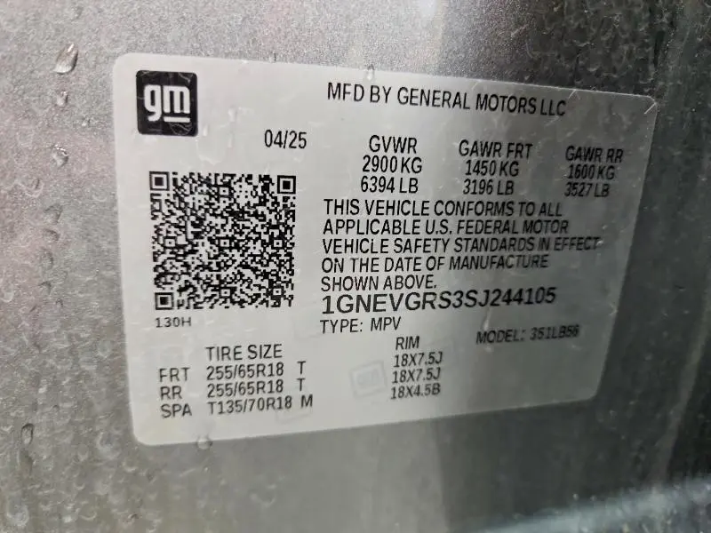 2025 CHEVROLET TRAVERSE LT  