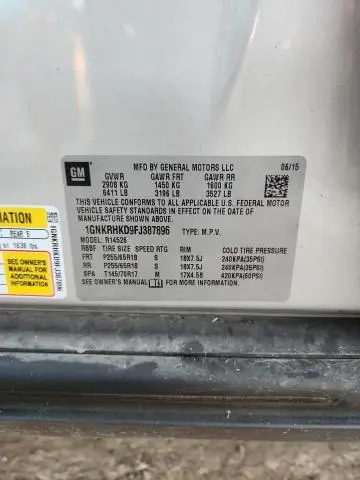 2015 CHEVROLET TRAVERSE LT  