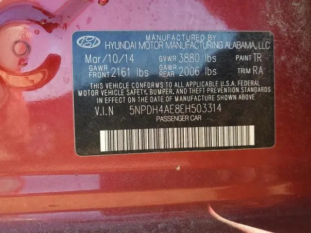 2014 HYUNDAI ELANTRA SE  