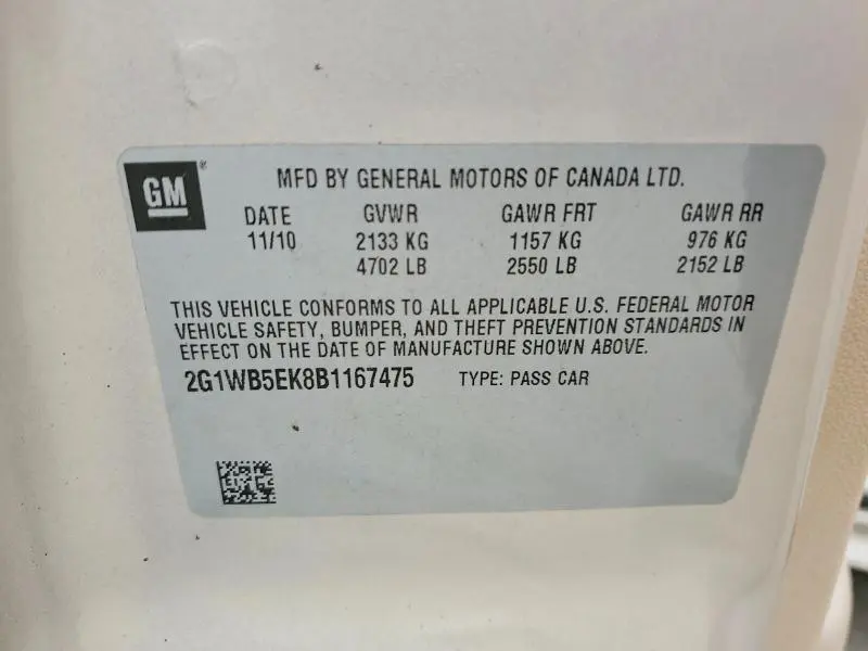 2011 CHEVROLET IMPALA LT  