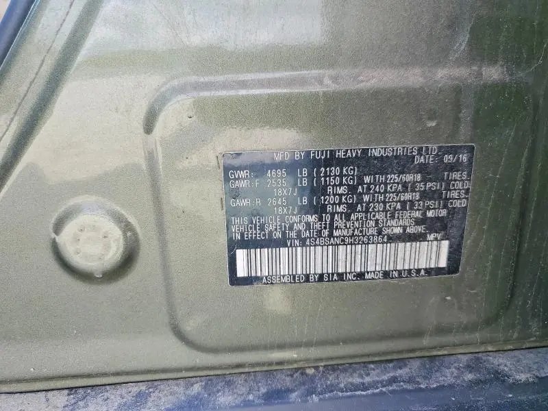 2017 SUBARU OUTBACK 2.5I LIMITED  