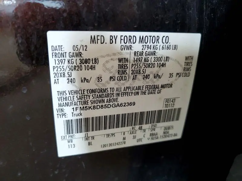 2013 FORD EXPLORER XLT  