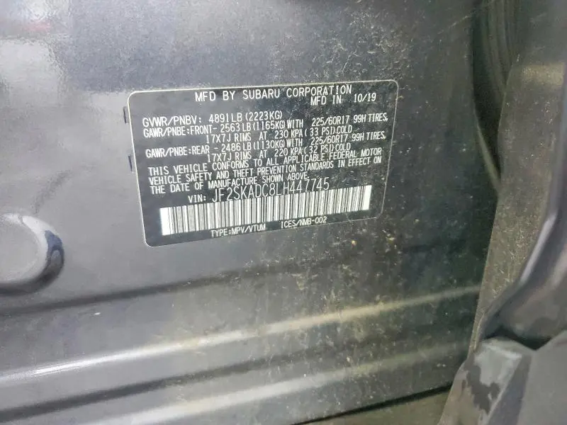 2020 SUBARU FORESTER   