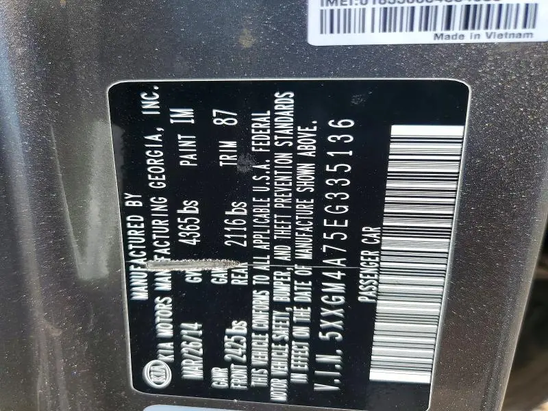 2014 KIA OPTIMA LX  