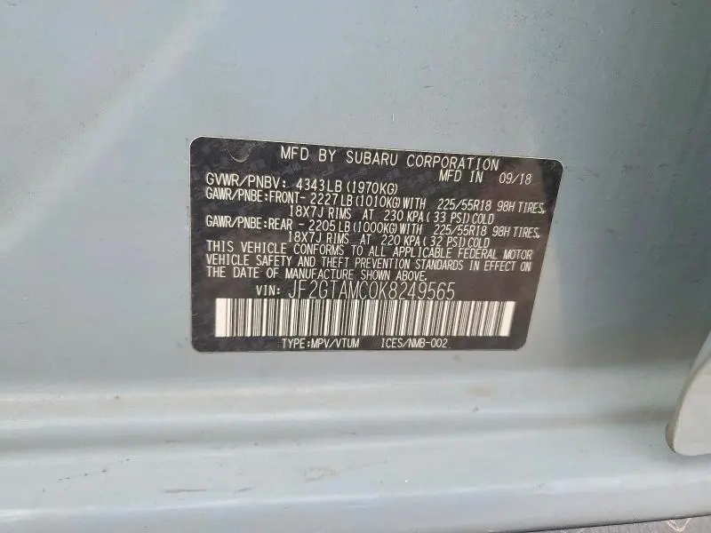 2019 SUBARU CROSSTREK LIMITED  