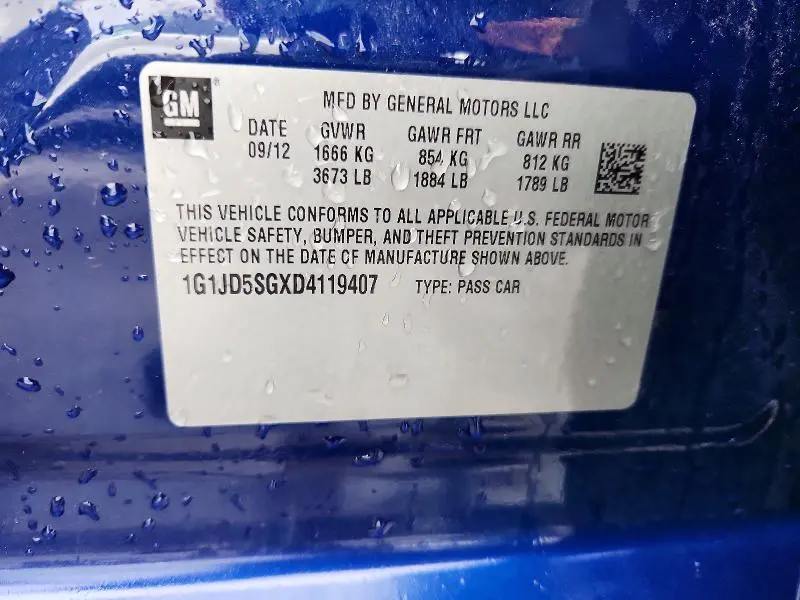2013 CHEVROLET SONIC LT  