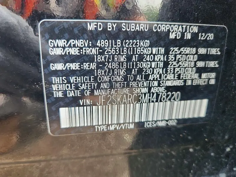 2021 SUBARU FORESTER SPORT  